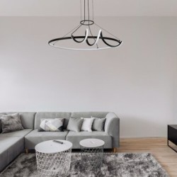 Pakabinamas šviestuvas Menazi LED 46W 3000-6500K CCT keičiama balta spalva (Juoda)