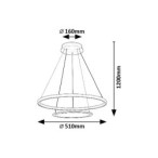 Pakabinamas šviestuvas Jasero LED 42W 3000-6500K CCT keičiama balta spalva (Juoda)