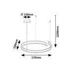 Pakabinamas šviestuvas Silnora LED 35W 3000, 4000, 6500K CCT keičiama balta spalva (Juoda)