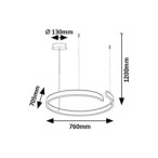 Pakabinamas šviestuvas Silnora LED 45W 3000, 4000, 6500K CCT keičiama balta spalva (Juoda)