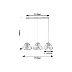 Pakabinamas šviestuvas Emerencia E27 3x MAX 40W (Juoda)