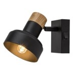 Sieninis šviestuvas Saskia E14 1x MAX 15W (Juoda)