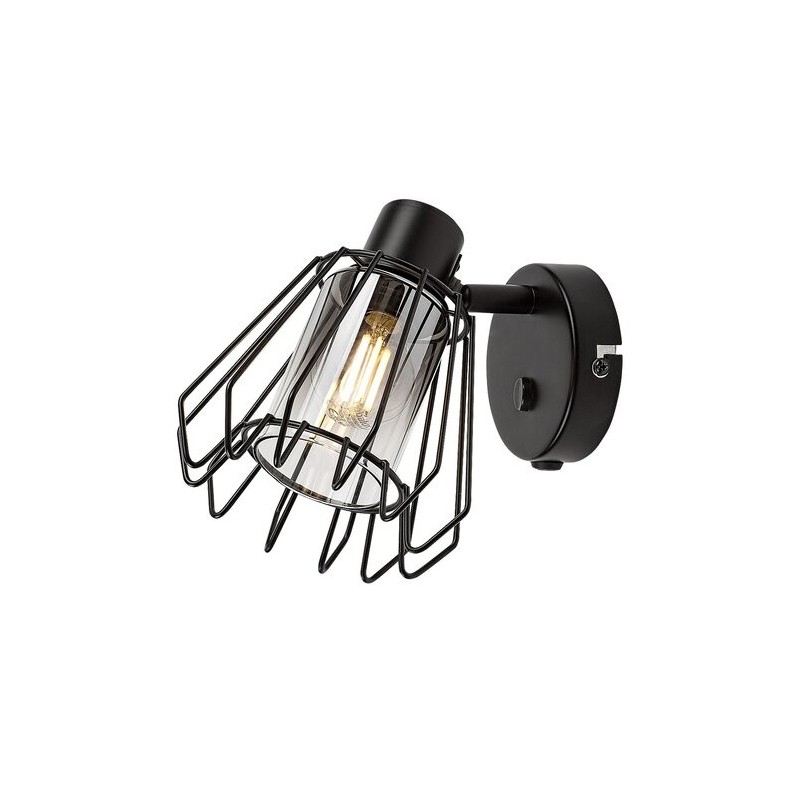 Sieninis šviestuvas Emerencia E14 1x MAX 40W (Juoda)