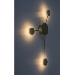 Sieninis šviestuvas Amadeo LED 10W 3000K Šilta balta (Aukso)