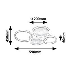 Lubinis šviestuvas Aranis LED 40W 3000-6500K CCT keičiama balta spalva (Juoda)