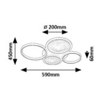 Lubinis šviestuvas Aranis LED 40W 3000-6500K CCT keičiama balta spalva (Juoda)
