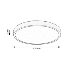 Lubinis šviestuvas Alenzo LED 24W 3000-6000K CCT keičiama balta spalva (Balta)