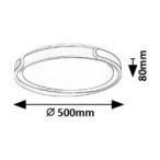 Lubinis šviestuvas Jindri LED 48W 3000-6500K CCT keičiama balta spalva (Juoda, Aukso)