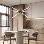 Pakabinamas šviestuvas Nivaro LED 36W 3000K Šilta balta (Juoda)