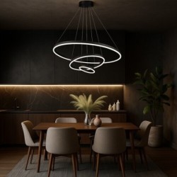 Pakabinamas šviestuvas Isaure LED 100W 3000, 4000, 6500K CCT keičiama balta spalva (Juoda)