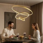 Pakabinamas šviestuvas Beliza LED 90W 3000, 4000, 6500K CCT keičiama balta spalva (Aukso)