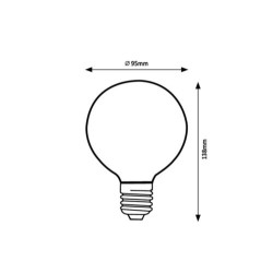 LED lemputė E27 Filament-LED 7W G95 3000K Šilta balta