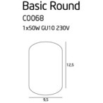 Taškinis šviestuvas Basic Round 1xGU10 Juodas