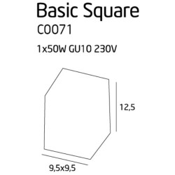 Taškinis šviestuvas Basic Square 1xGU10 Juodas