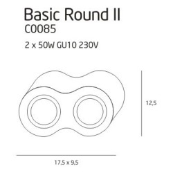 Taškinis šviestuvas BASIC 2xGU10 Baltas