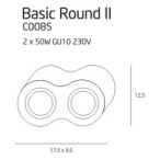 Taškinis šviestuvas BASIC 2xGU10 Baltas