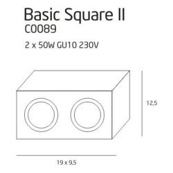 Taškinis šviestuvas Basic 2xGU10 Juodas