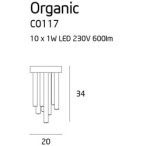 Lubinis šviestuvas Maxlight Organic 10W Chromas