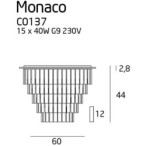 Lubinis šviestuvas Monaco 15xG9 Chromo