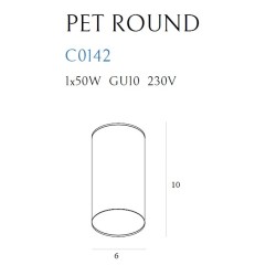 Taškinis šviestuvas PET Round 1xGU10 Juodas