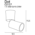 Taškinis šviestuvas Maxlight DOT 1xGU10 Juodas