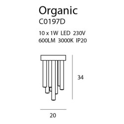 Lubinis šviestuvas Maxlight Organic 10W Aukso