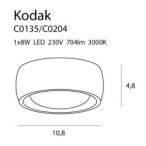 Taškinis šviestuvas Maxlight Kodak II 8W Integruotas LED Juodas
