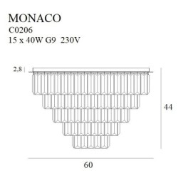 Lubinis šviestuvas Monaco 15xG9 Auksinis