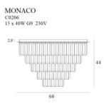 Lubinis šviestuvas Monaco 15xG9 Auksinis