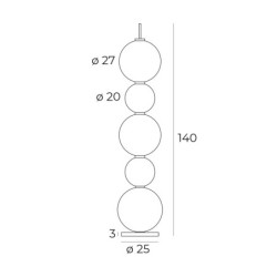 Toršeras Maxlight Tama Integruotas LED 25W Juoda, Balta