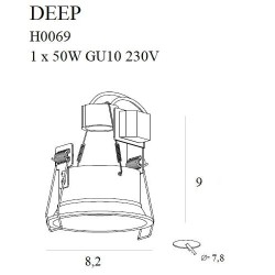 Įleidžiamas lubinis šviestuvas Maxlight Deep GU10 Baltas