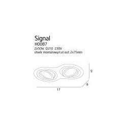 Įleidžiamas lubinis šviestuvas Maxlight Signal II 2xGU10 Juodas