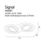 Įleidžiamas lubinis šviestuvas Maxlight Signal II 2xGU10 Juodas