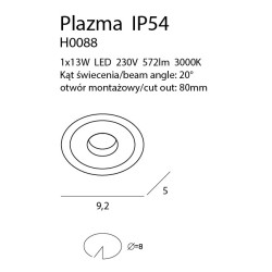 Įleidžiamas lubinis šviestuvas Plazma Integruotas LED 13W Juodas
