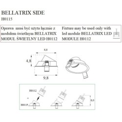 Įleidžiamas šviestuvo korpusas Bellatrix Side 9W Baltas