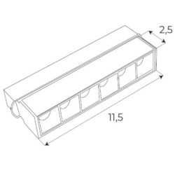 Maxlight MAGNETIC LIN Magnetinis linijinis šviestuvas Integruotas LED 5.5W 3000K Juodas DALI