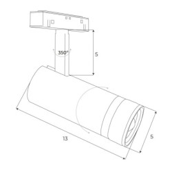 Maxlight MAGNETIC DEC magnetinis prožektorius Zoom Zigbee 13W CCT Juodas