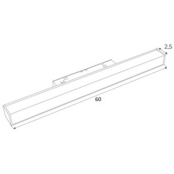 Maxlight Magnetinis linijinis šviestuvas 60cm 17W 3000K Juodas