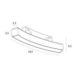 Magnetinio bėgelio linijinis šviestuvas MAGNETIC ANG Zigbee 6W Baltas