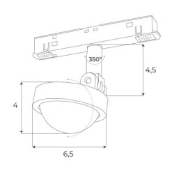 Taškinis šviestuvas Maxlight MAGNETIC DEC 8W Integruotas LED Baltas