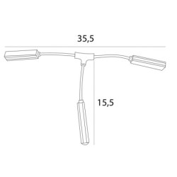 Maxlight Magnetinė T formos elektros jungtis MAGNETIC ACC Juoda