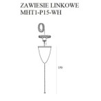 3 fazių bėginės sistemos pakabinimo 150cm troselis, Balta