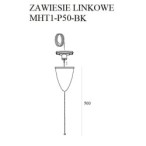 3 fazių bėginės sistemos pakabinimo 500cm troselis, Juoda