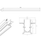 Magnetinis įleidžiamas bėginis takelis Maxlight MAGNETIC MEC 2m Juodas