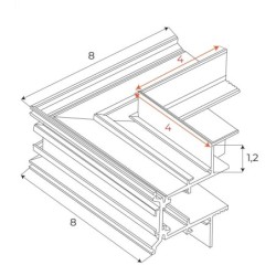 Magnetinio bėgelio kampas MAGNETIC MEC Juodas