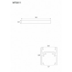 Magnetinis bėgelis Maxlight MAGNETIC MEC 100cm Juodas