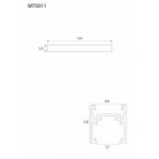 Magnetinis bėgelis Maxlight MAGNETIC MEC 100cm Juodas