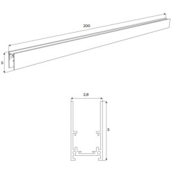 Maxlight MAGNETIC MEC magnetinis bėgelis, paviršinio montavimo, 200cm, baltas