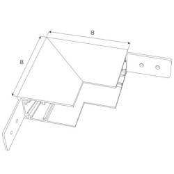 Maxlight MAGNETIC MEC Magnetinis sieninis/lubinis kampas profiliui Baltas