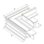 Magnetinės sistemos kampinė jungtis Maxlight MAGNETIC MEC Balta
